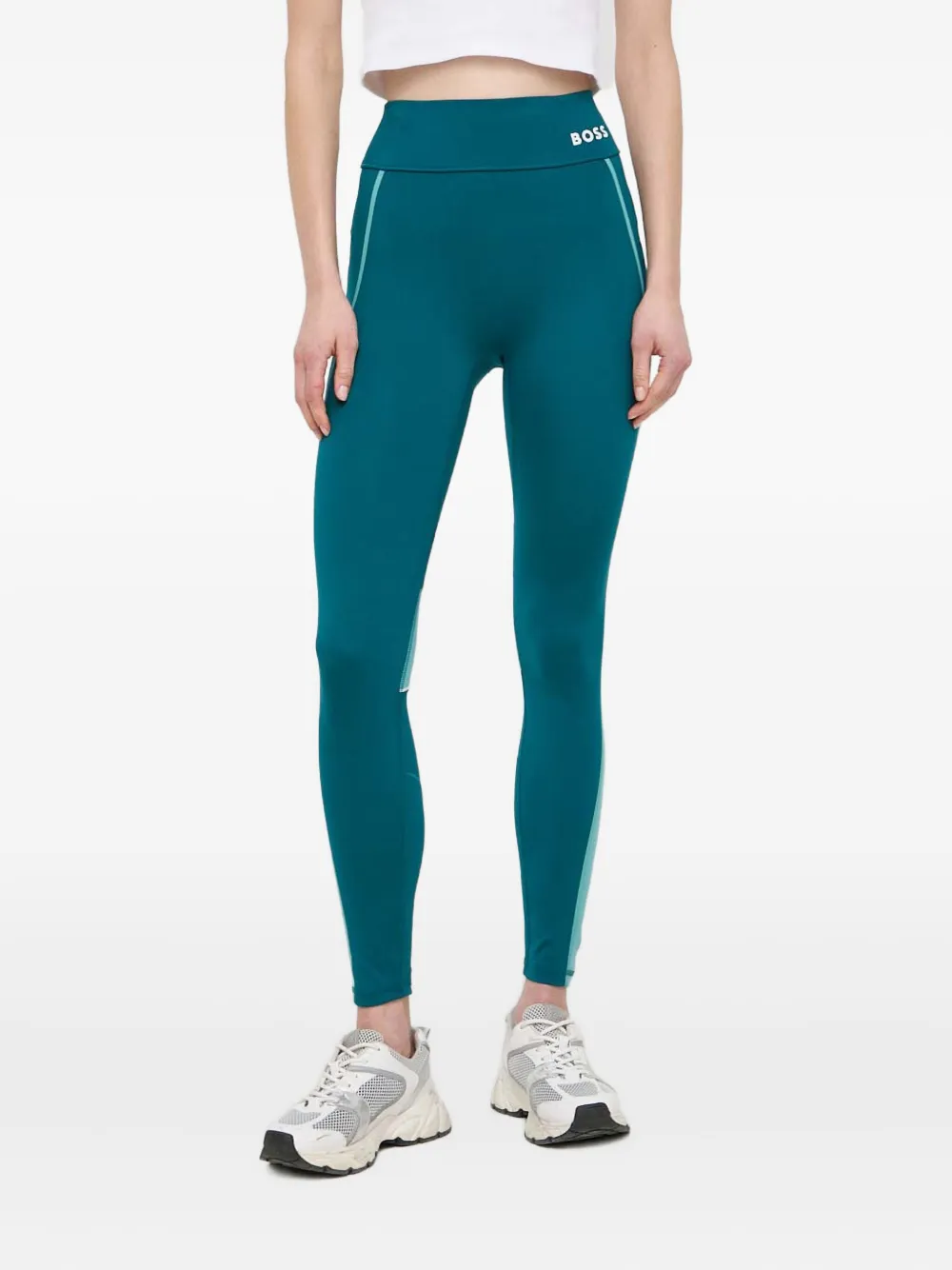 BOSS Leggings a vita alta - Verde