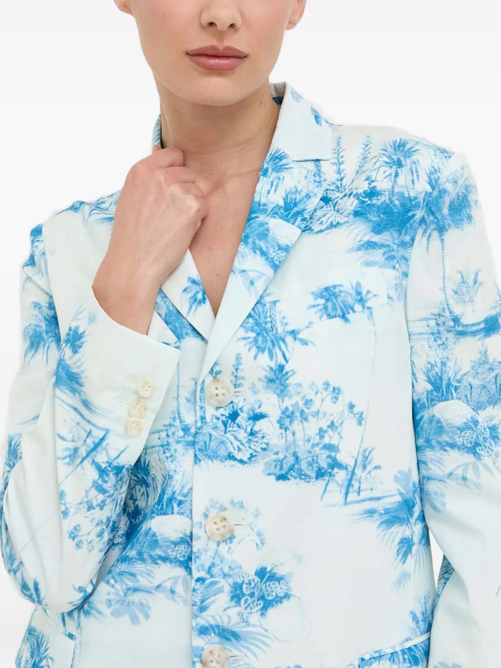 RED Valentino Blazer met knopen en print Blauw