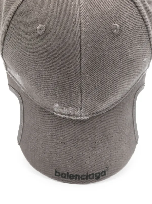 Balenciaga logo embroidered Cotton Cap Grey