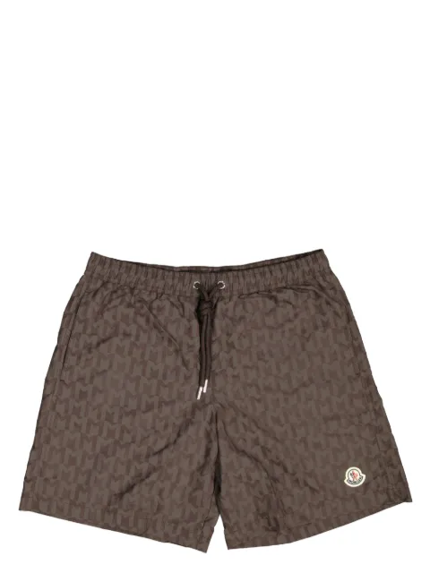 Moncler shorts de playa con monograma estampado