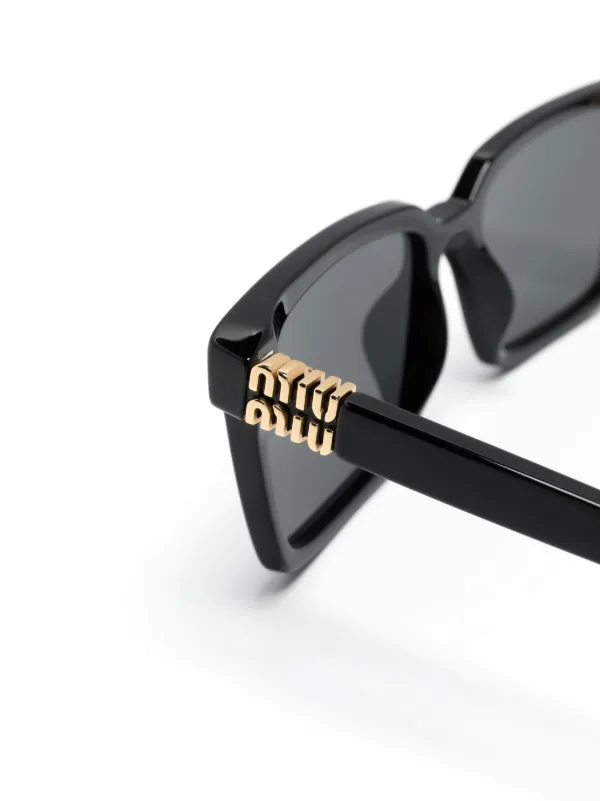 Miu Miu ブラック スクエア サングラス Miu Miu Eyewear スクエアフレーム サングラス | ブラック