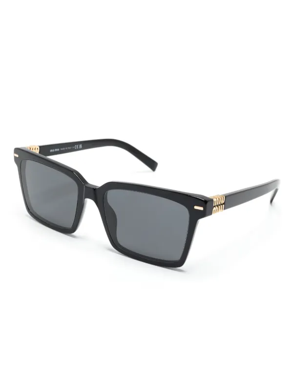 MIU MIU スクエアフレームサングラス 【関税込】 Miu Miu Eyewear スクエアフレーム サングラス | ブラック