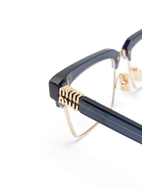 Miu Miu Eyewear rectangle-frame Glasses | Blue | FARFETCH ZA