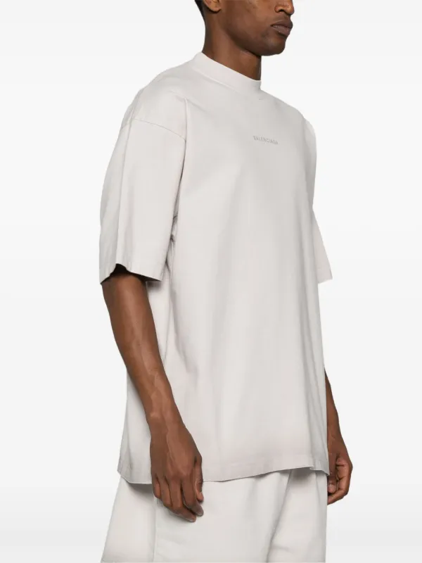 Balenciaga reflective-logo Cotton T-shirt | Neutrals | FARFETCH