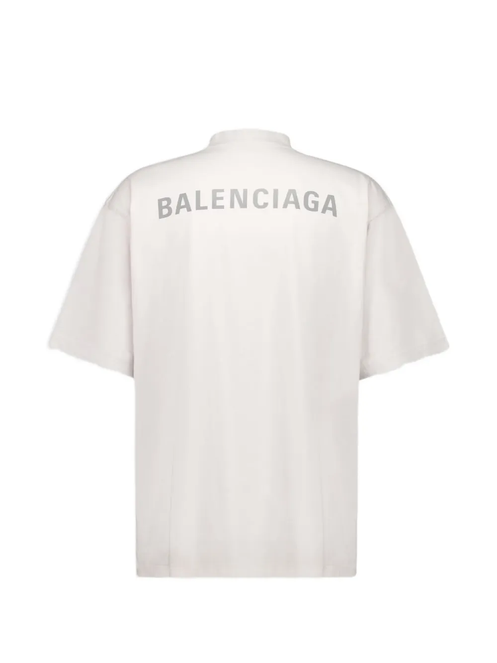 BALENCIAGA ホワイト Tシャツ Balenciaga reflective-logo Cotton T-shirt | Neutrals | FARFETCH