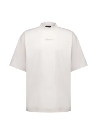 Balenciaga Camiseta De Algodão Com Logo Reflexivo | Neutro