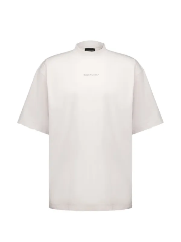 Balenciaga reflective-logo Cotton T-shirt | Neutrals | FARFETCH