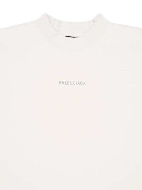 BALENCIAGA ロゴホワイト Tシャツ UNISEX Balenciaga logo-embroidered T-shirt | White | FARFETCH