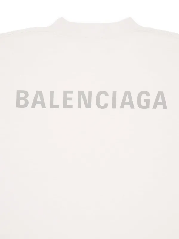 Balenciaga reflective-logo Cotton T-shirt | Neutrals | FARFETCH ZA