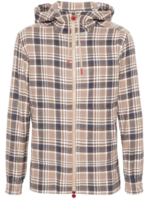 Kiton plaid-check flannel hoodie