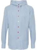 Kiton hooded gingham-check shirt - Blue