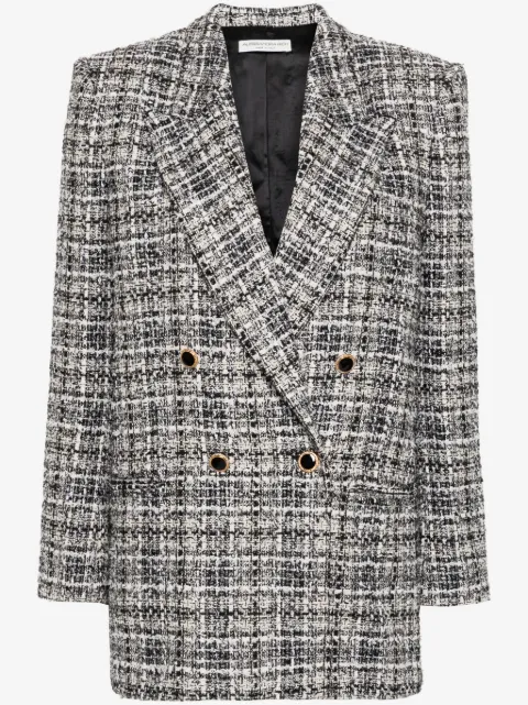 Alessandra Rich blazer de tweed con doble botonadura