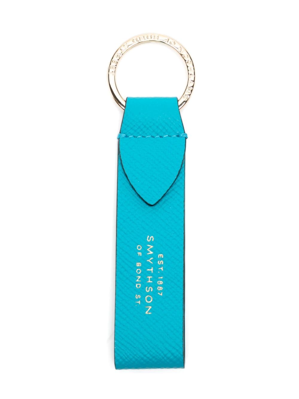 Smythson Leather Strap keyring - Blu