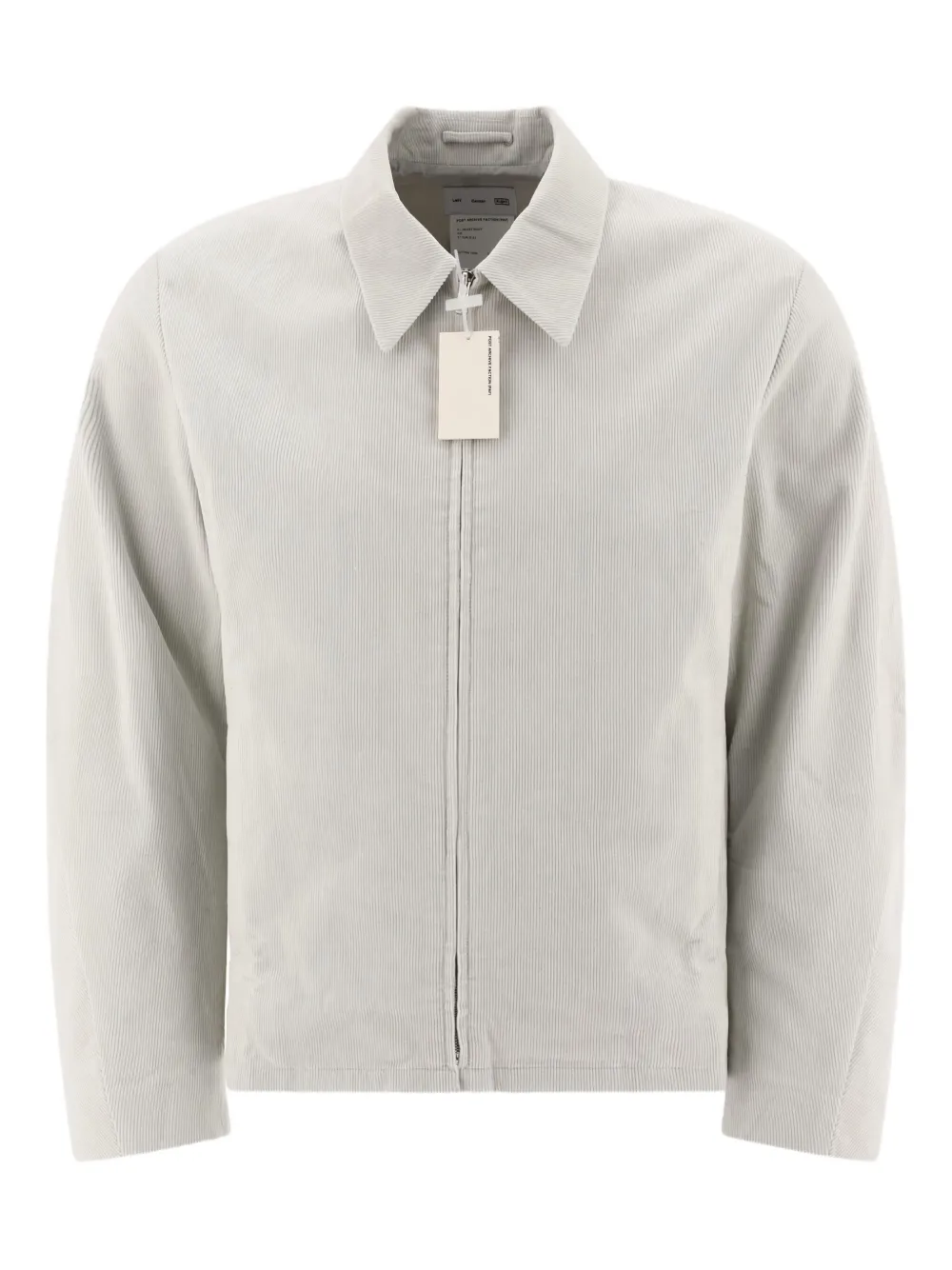 Post Archive Faction Corduroy Zip-front Shirt Jacket In Gray