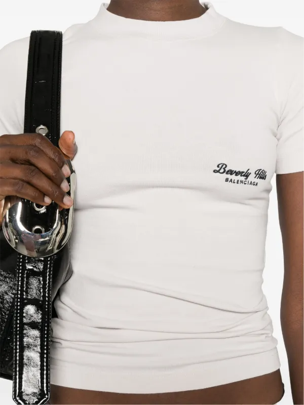 【BALENCIAGA】☆送料関税込み☆ Tシャツ/クリーム balenciaga tシャツ ロゴ ベージュ クリーム Lサイズ
