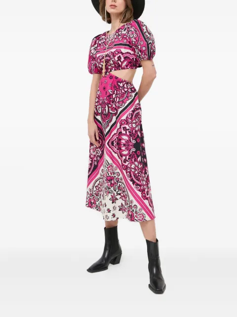 RED Valentino puff-sleeve floral midi dress