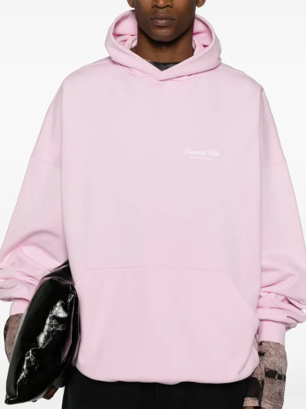 Balenciaga Beverly Hills Embroidered Hoodie | Pink | FARFETCH