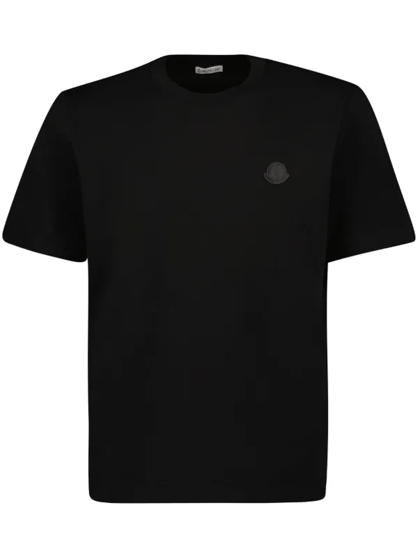 41★MONCLER ブラック Tシャツ Moncler logo-appliqué T-shirt | Black | FARFETCH