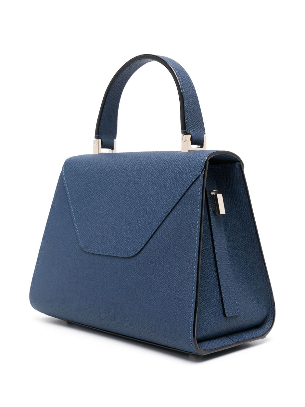 Shop Valextra Mini Iside Leather Tote Bag In Blue