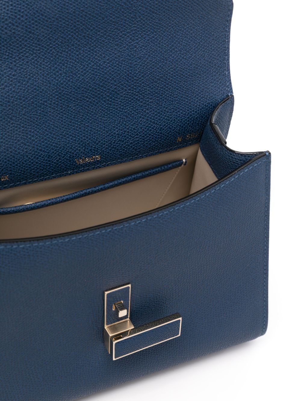 Shop Valextra Mini Iside Leather Tote Bag In Blue