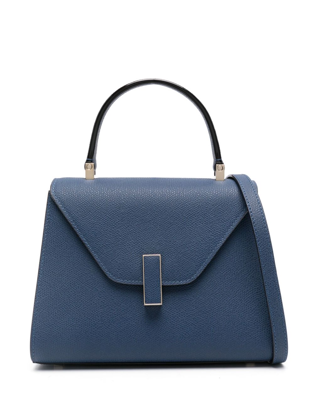 Shop Valextra Mini Iside Leather Tote Bag In Blue