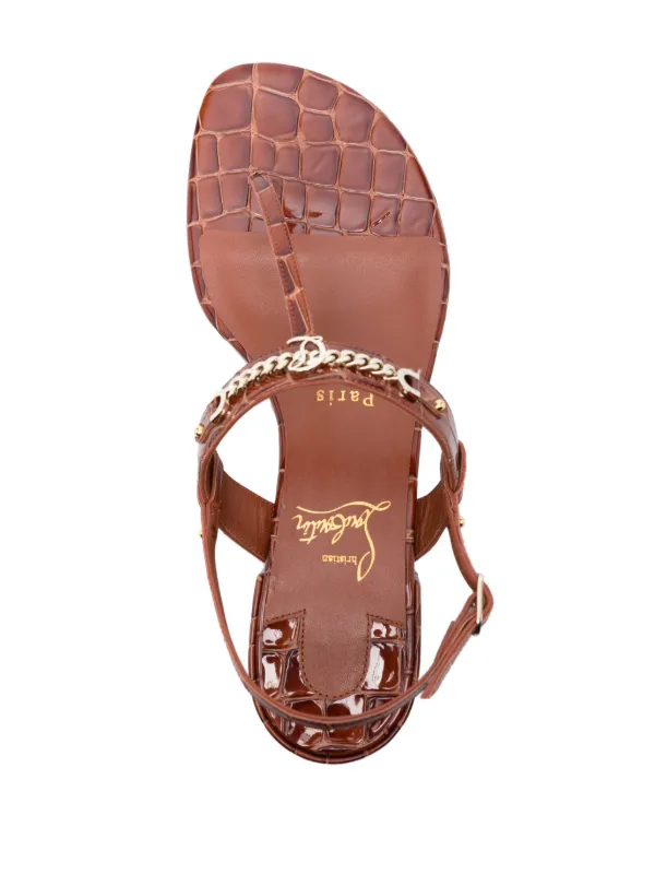 Christian Louboutin パンプス 茶 2118425Y0010 Christian Louboutin MJ Thong Flat Sandals | Brown | FARFETCH