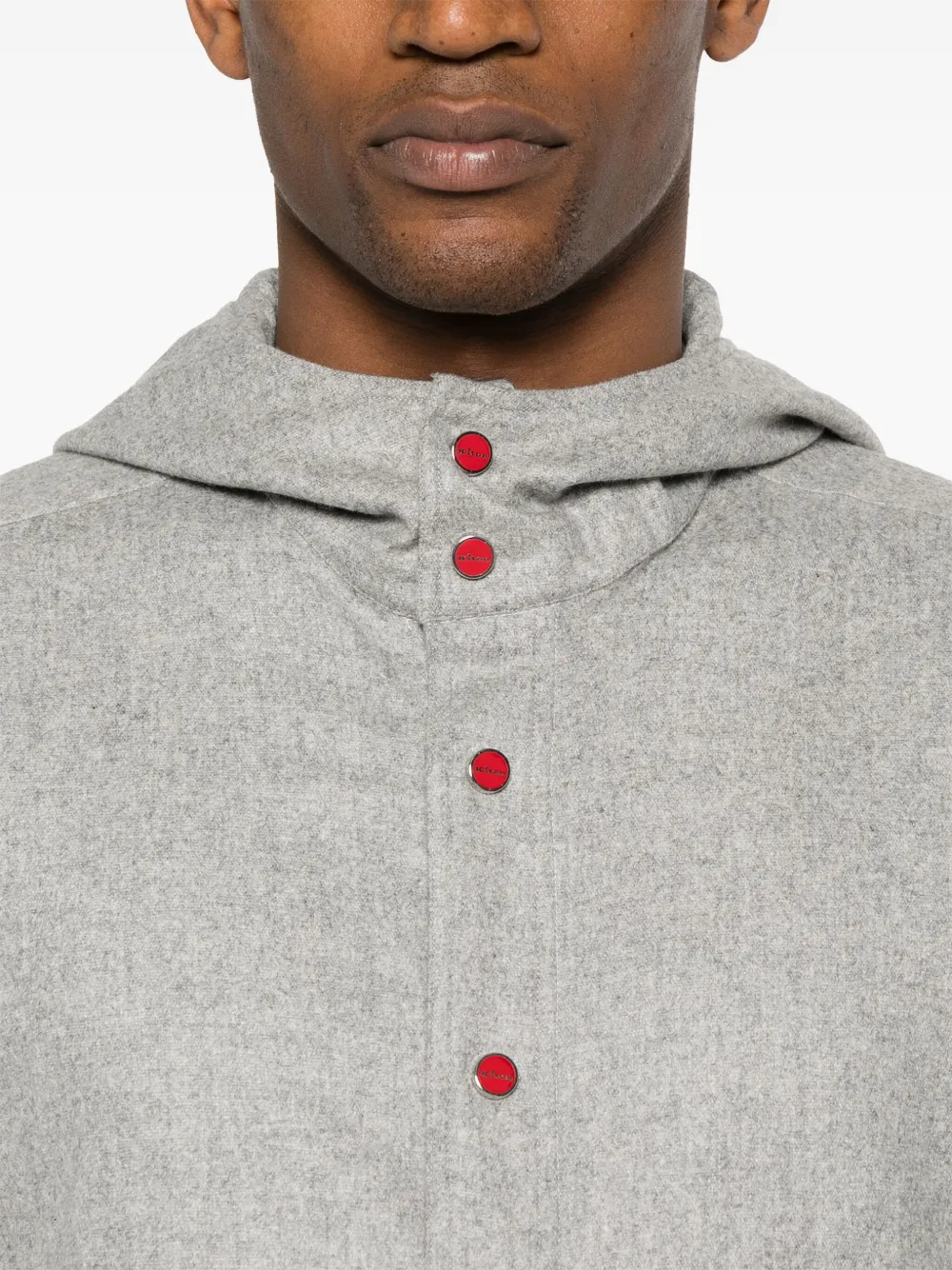 KITON MARIANO FLANNEL HOODED SHIRT 