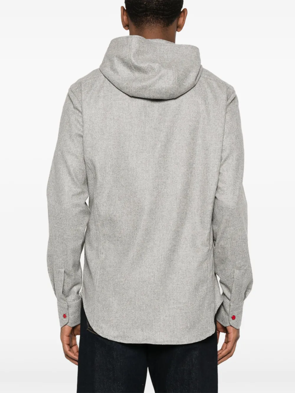 KITON MARIANO FLANNEL HOODED SHIRT 