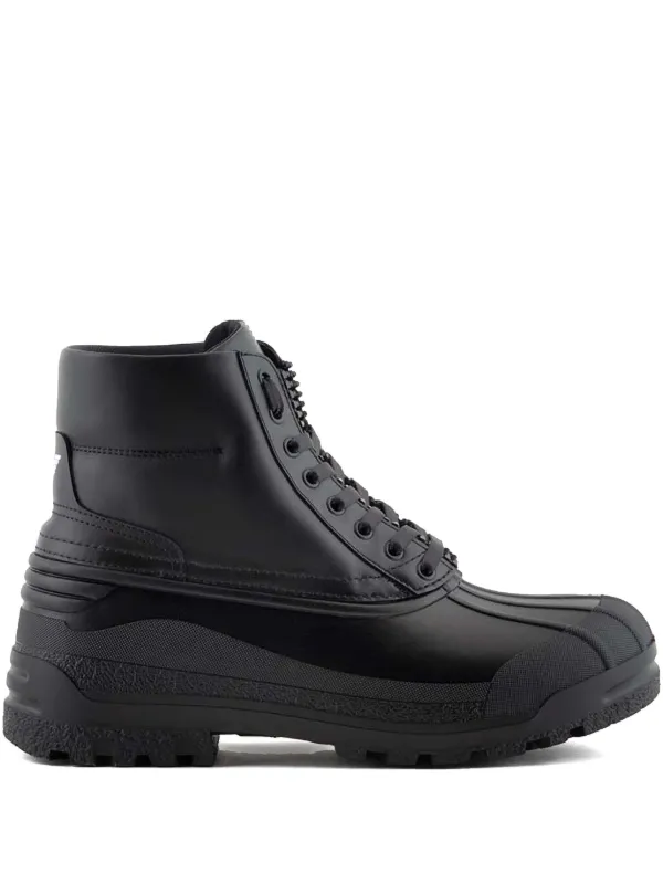 EMPORIO ARMANI レースアップブーツ ブラック Emporio Armani レースアップ ブーツ | ブラック | FARFETCH JP