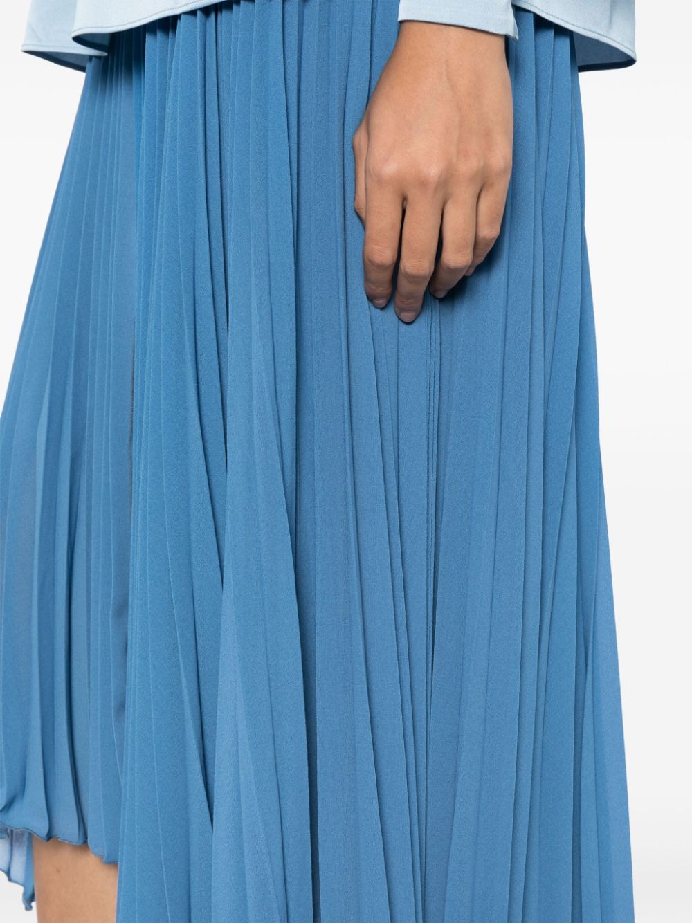 Shop Saiid Kobeisy High-low Pleated Skirt In Blue