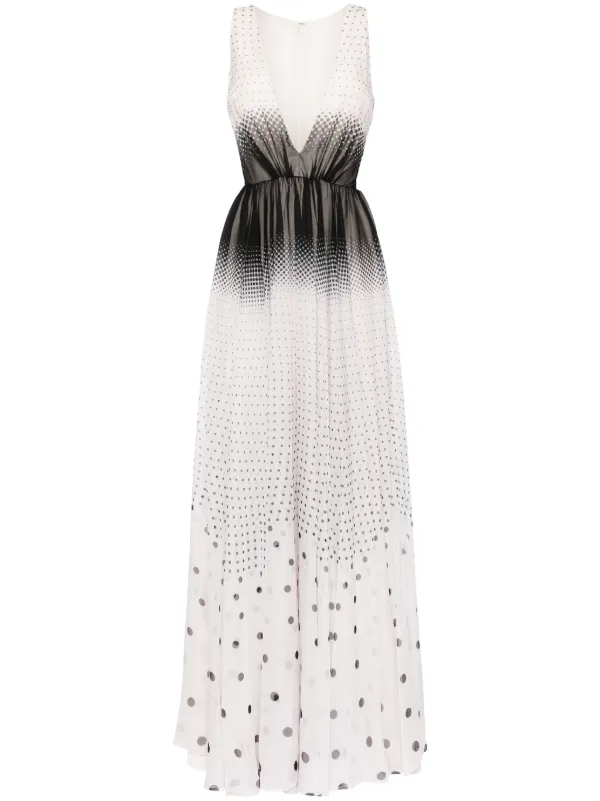 Saiid Kobeisy Polka dot-print gradient-effect Dress | Black | FARFETCH