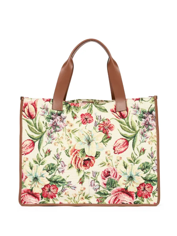 Maison Margiela Großer Shopper Mit Blumen-Print Nude FARFETCH DE