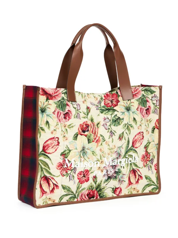 ★Maison Margiela★ Large Floral Fabric トートバッグ Maison Margiela Large floral-print Tote Bag | Neutrals