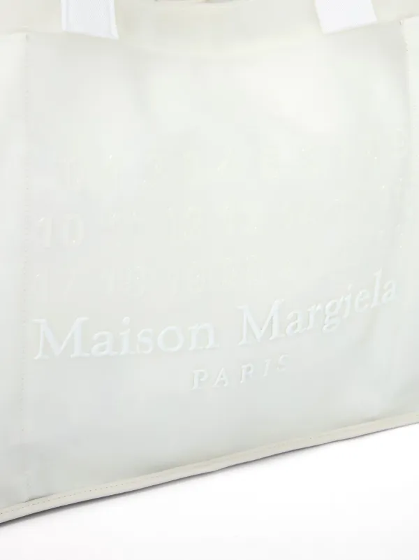 Maison Margiela Large logo-embroidered Tote Bag | White