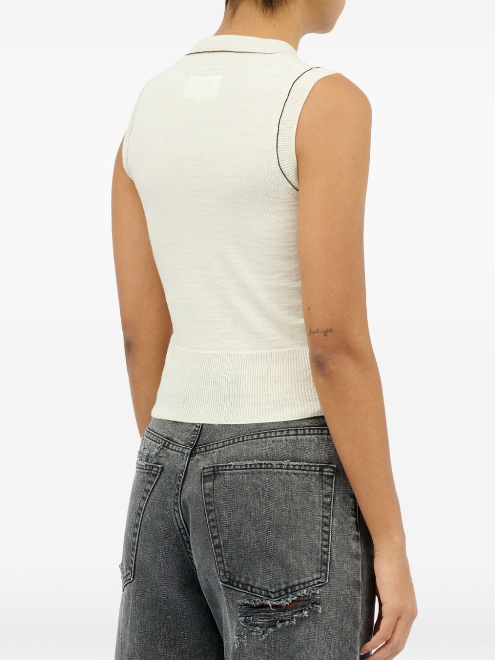 MM6 Maison Margiela stitch-detail wool-knit vest top Women