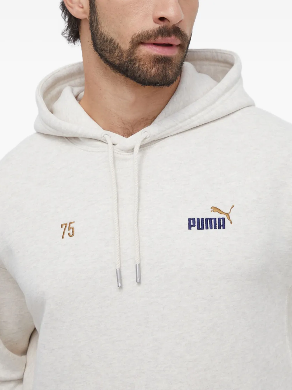 PUMA Sweater met geborduurde hoodie Beige