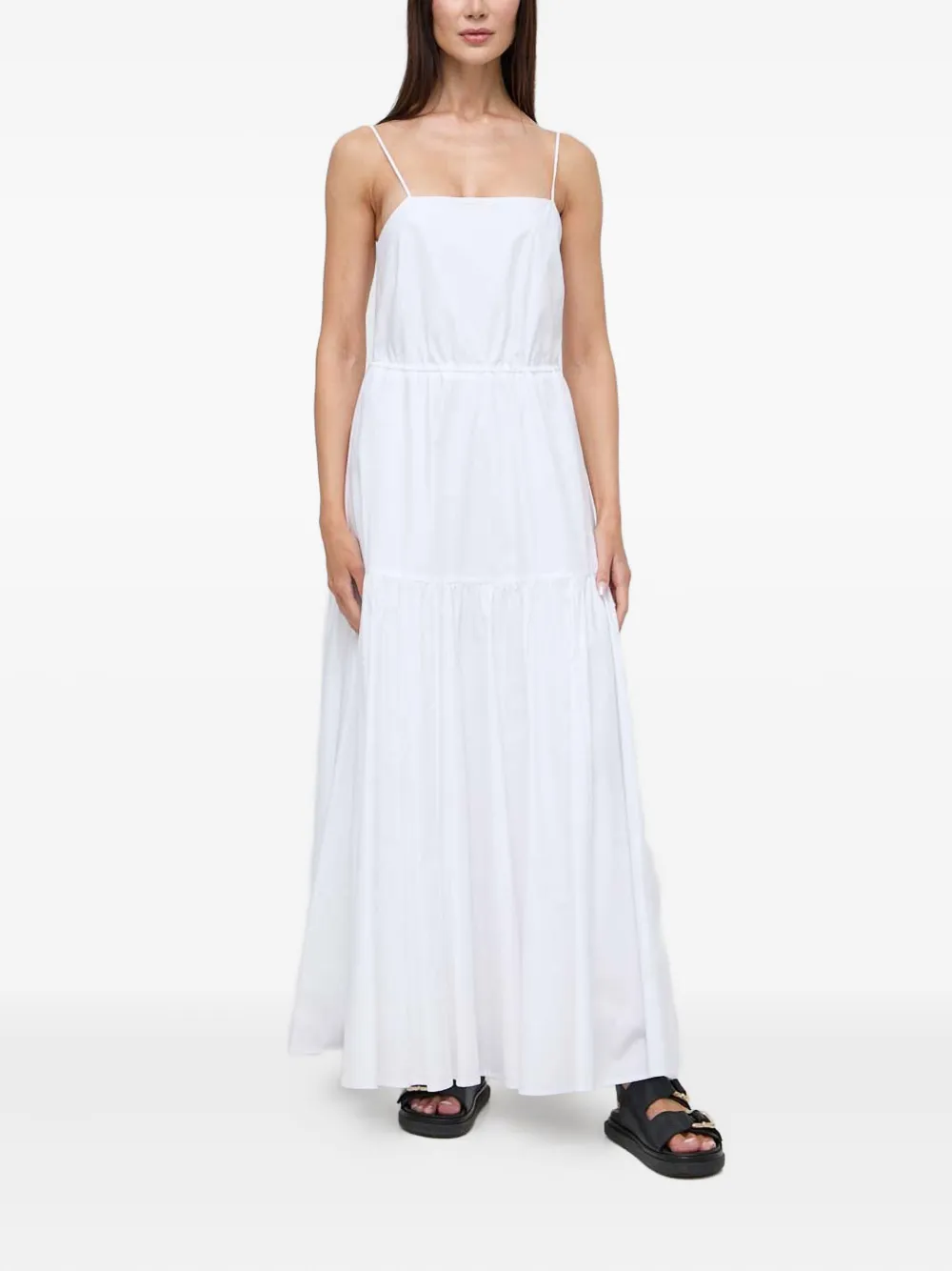 IVY OAK tiered spaghetti-strap dress - Wit