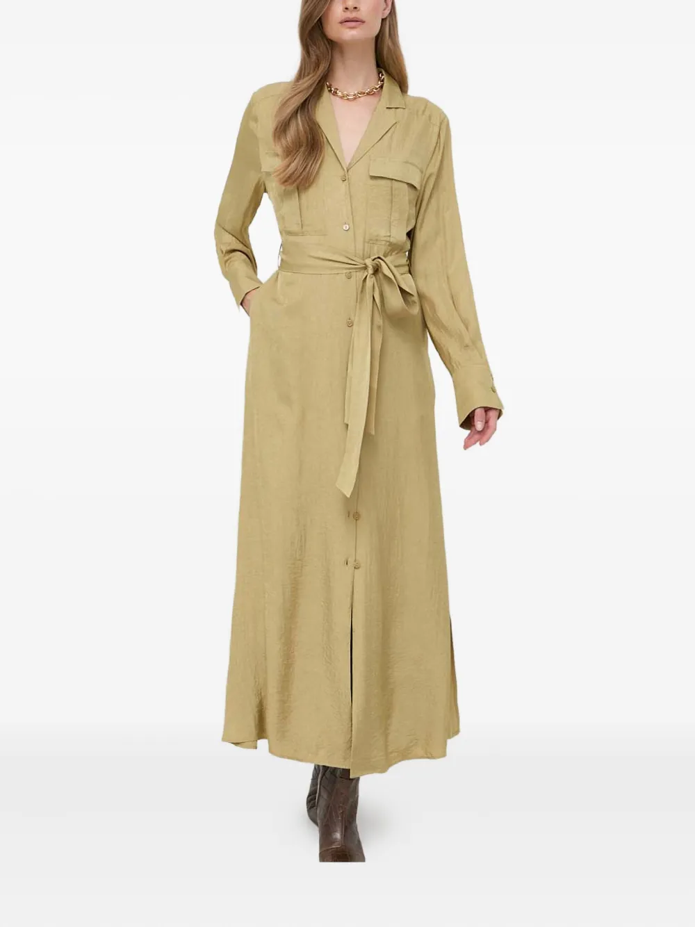 IVY OAK belted shirt dress | Green | Image 1