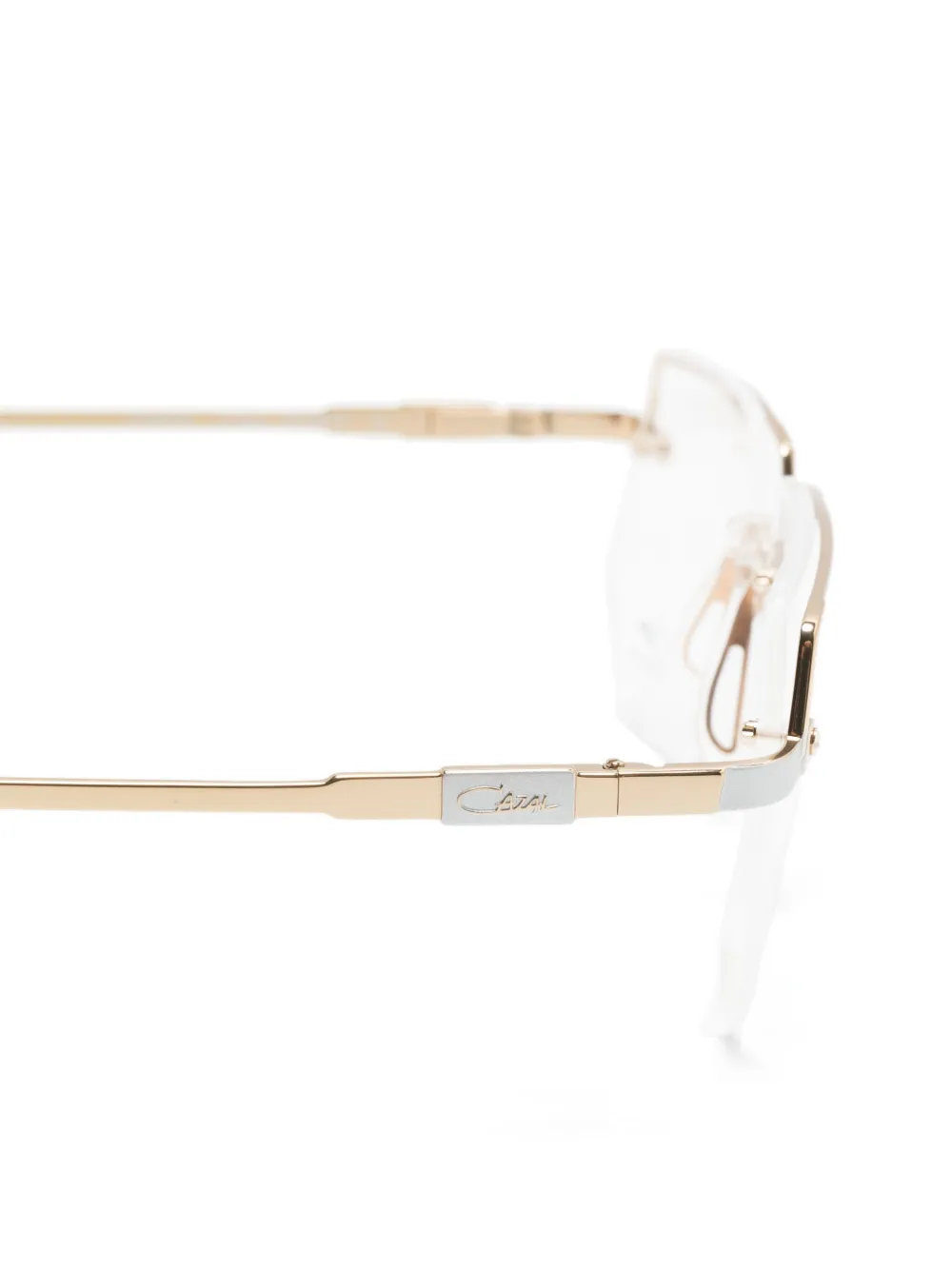 Cazal Metallic bril met bewerkt montuur Goud