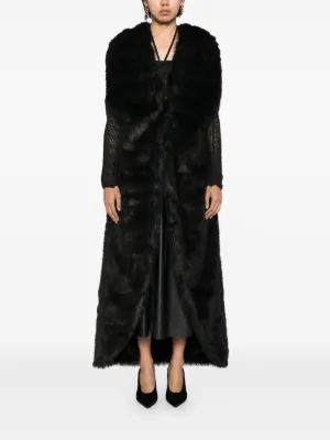 ダウンジャケット・コート Saiid Kobeisy Jet Black Fur Coat Saiid Kobeisy Coats for Women - FARFETCH