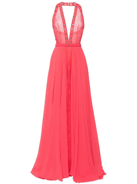 Saiid Kobeisy eyelet-detail full-skirt dress 