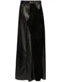 MM6 Maison Margiela 5-pockets panelled leather long skirt - Black