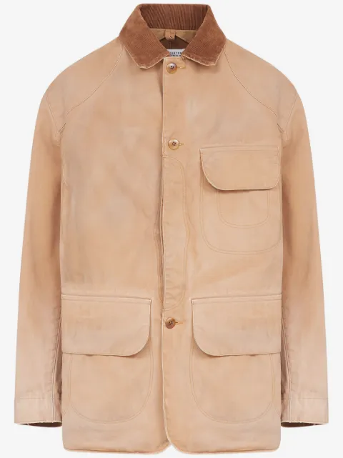 Maison Margiela corduroy-collar waxed cotton jacket