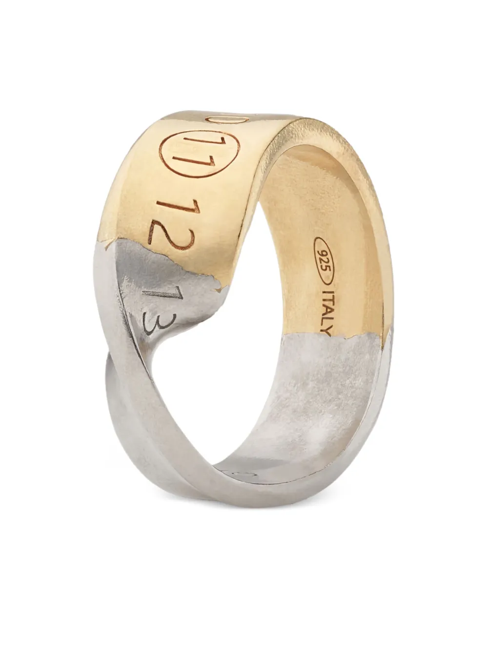 正規品【Maison Margiela】 Gold Logo Ring リング Logo sterling silver ring in gold - Maison Margiela | Mytheresa