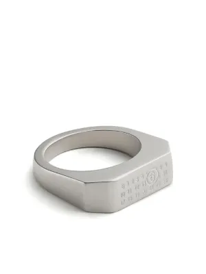 指輪・リング Mm6 Maison Margiela Anello Con Logo MM6 Maison Margiela Triple Logo Ring | Silver | FARFETCH