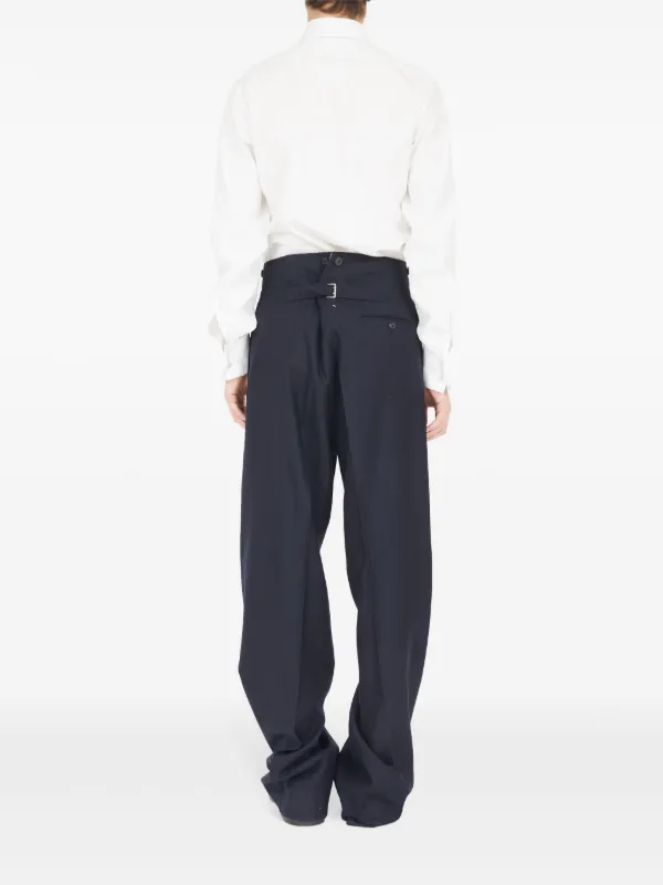 Maison Margiela Barathea ウールパンツ | ブルー | FARFETCH JP