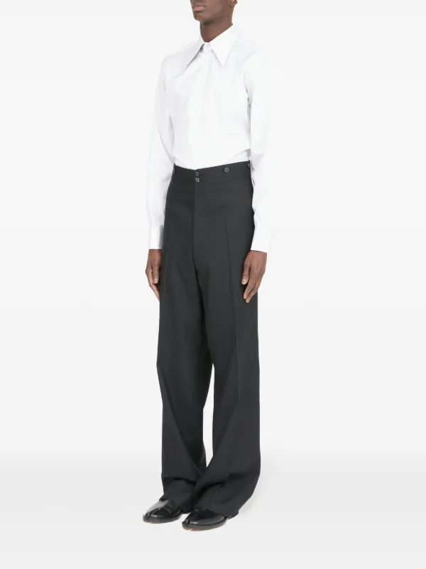 Maison Margiela Barathea Wool Trousers | Black | FARFETCH
