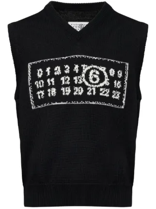 Maison Margiela 22SS ウールニットベスト MAISON MARGIELA(メゾンマルジェラ) Mid-gauge Shetland wool linen