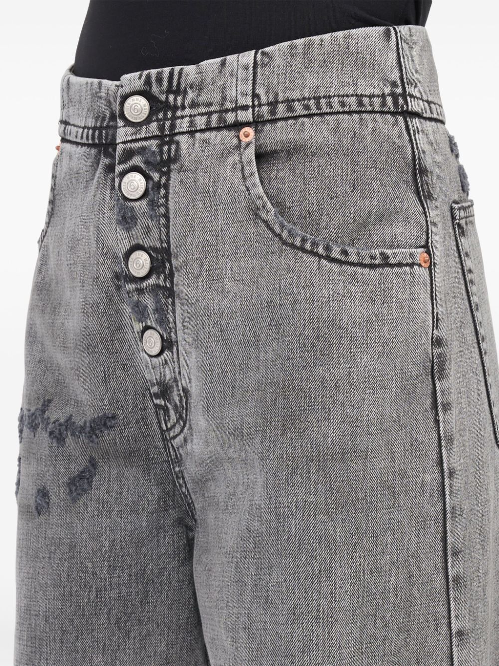 MM6 Maison Margiela distressed wide-leg jeans Women