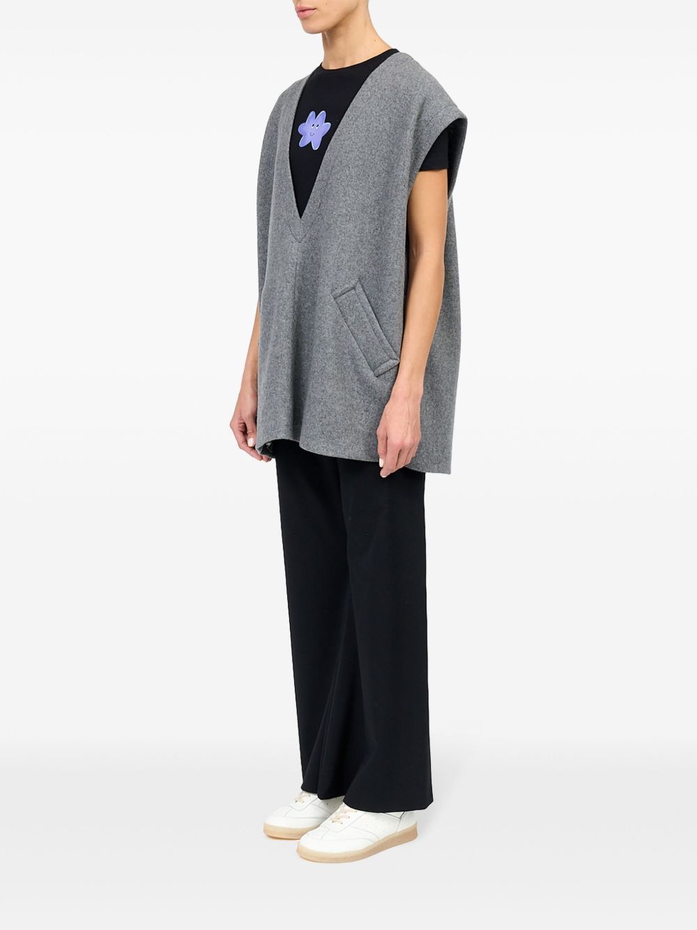 MM6 Maison Margiela melange-effect felted vest Women